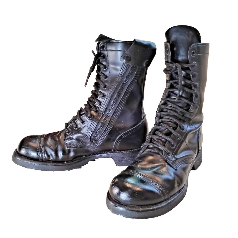 Corcoran Men 10.5 Combat Jump Boots Punk Goth Biker Military Black Work Lace-up